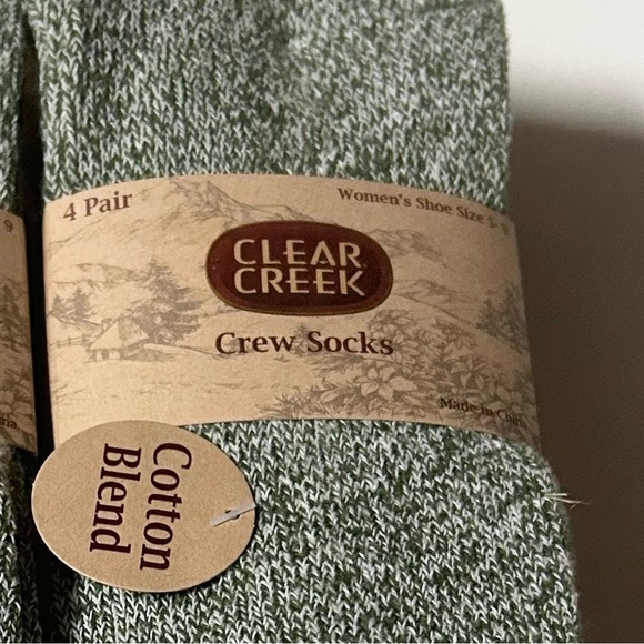 Clear Creek Woman’s Cotton Blend Crew Socks 8 Pairs  Shoe Size 5 to 9 NWT - Picture 7 of 7